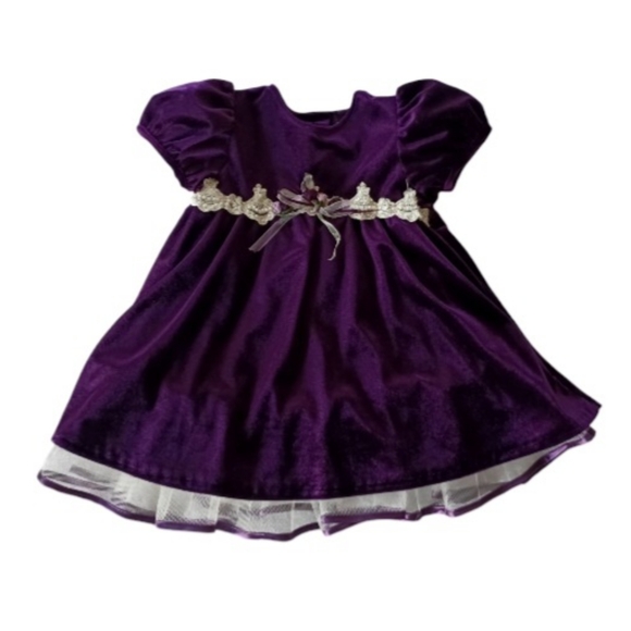 Rare Editions Vintage Velour Baby Girl Dress, size 24 months - Picture 11 of 16